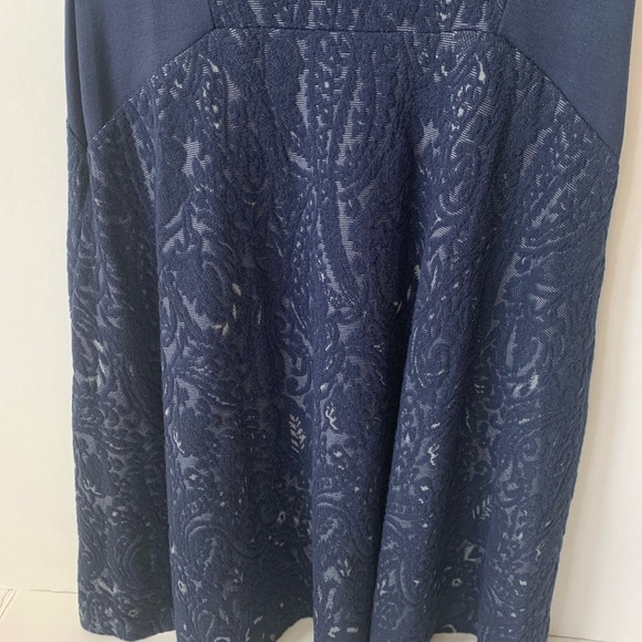 BCBGMaxAzria Mini Dress Flare Navy Blue Gray XSmall - Picture 10 of 10